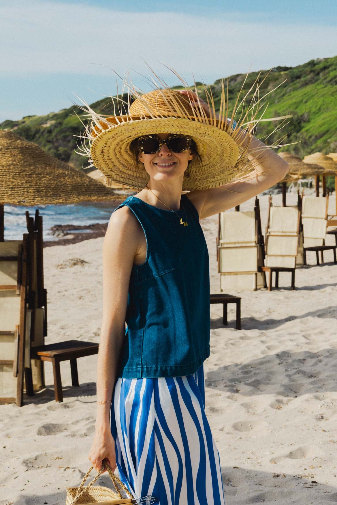 Ensemble jupe Cécile blue lines + top Jacques