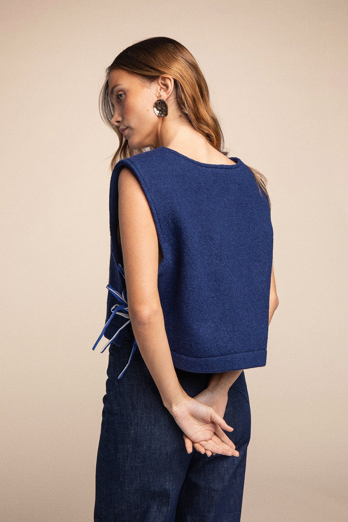 Top en laine Tiana marine