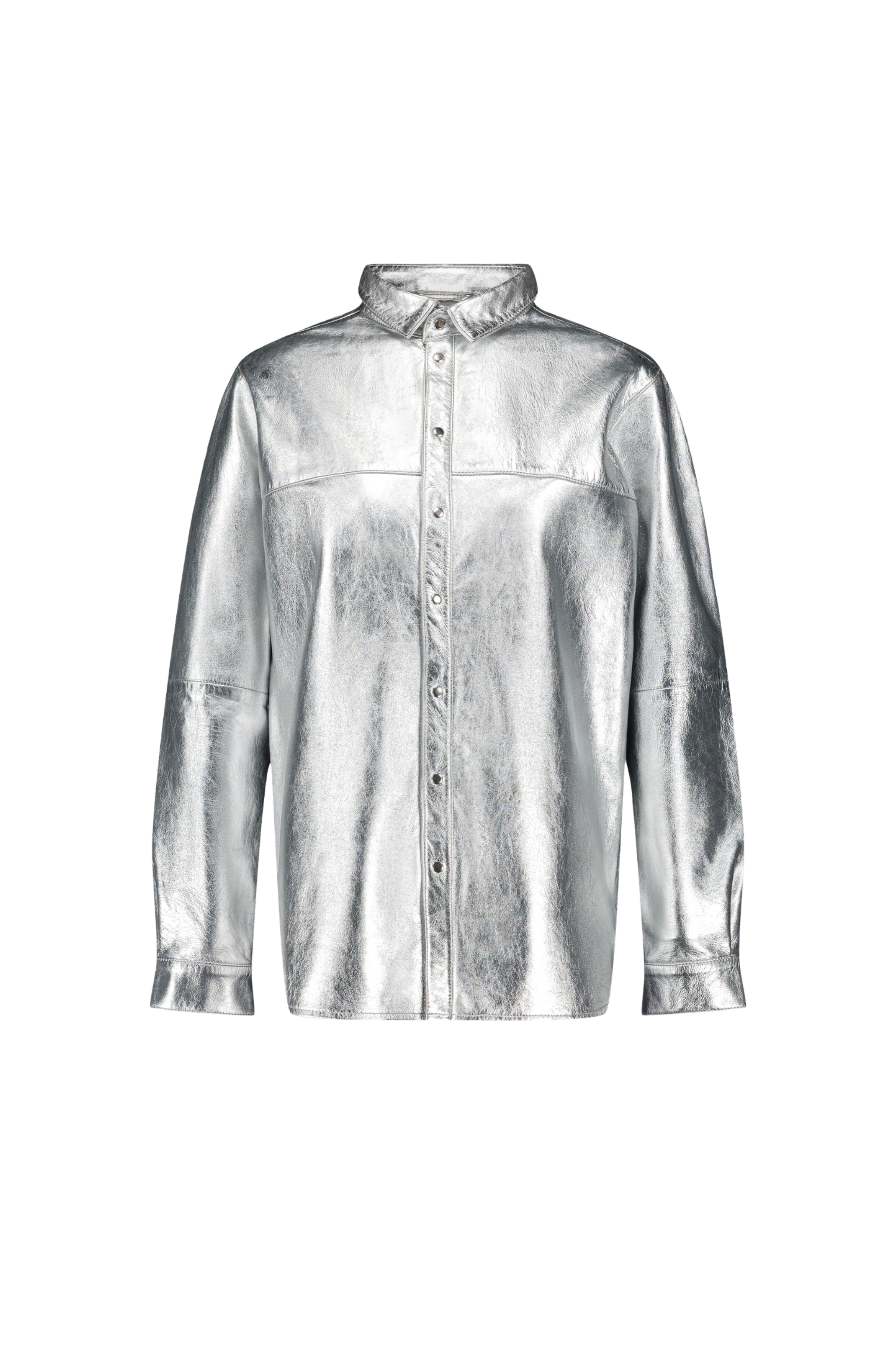 Chemise Riley en cuir argenté