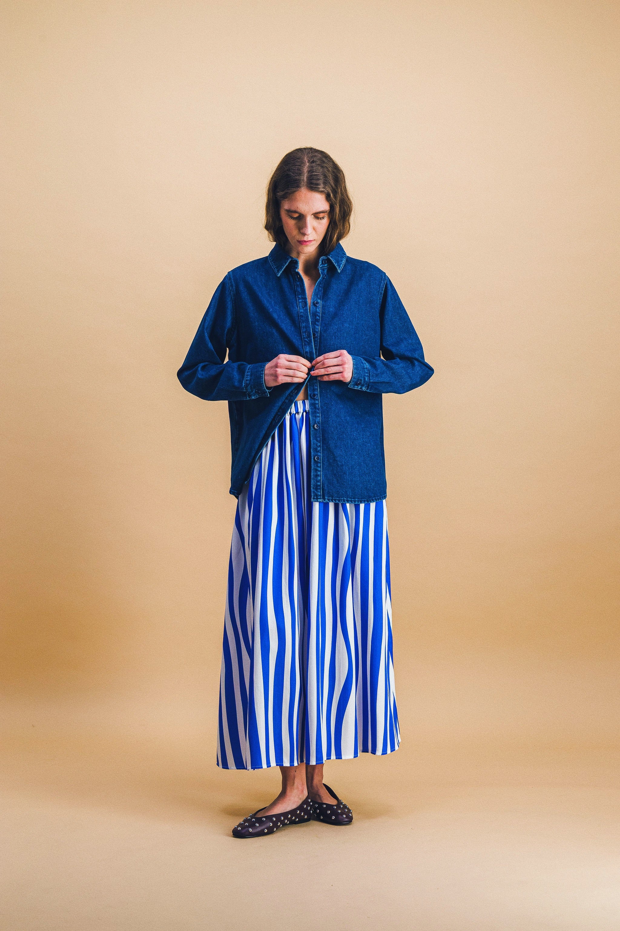 Jupe Cécile blue lines