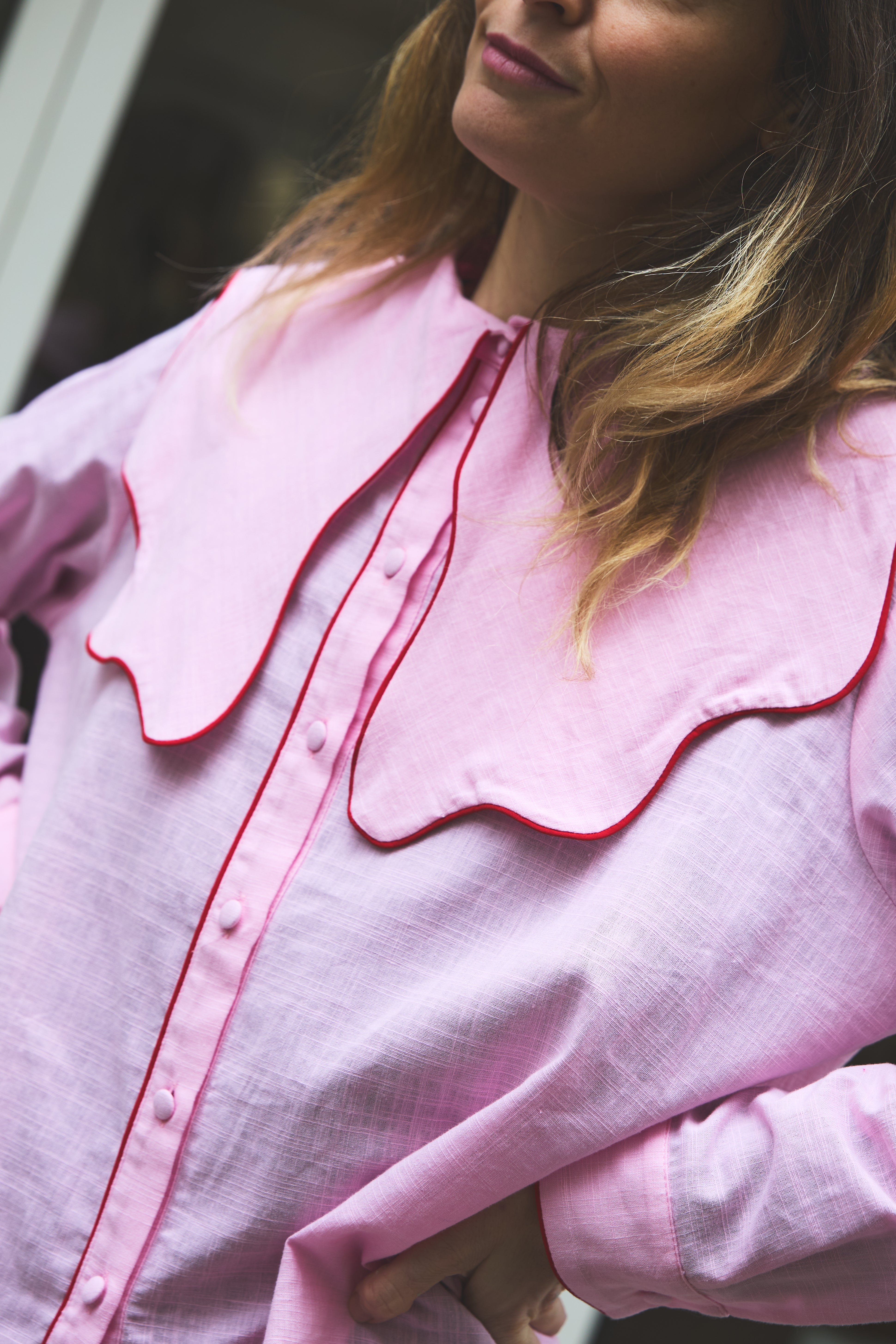 BABY PINK COLLAR SHIRT