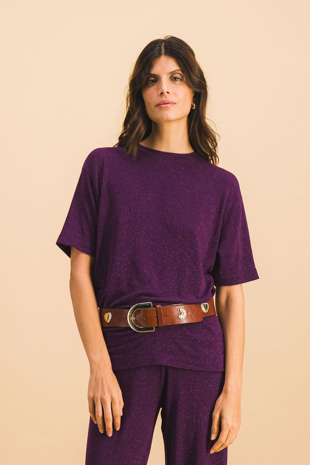 Alma Lurex Purple T-shirt