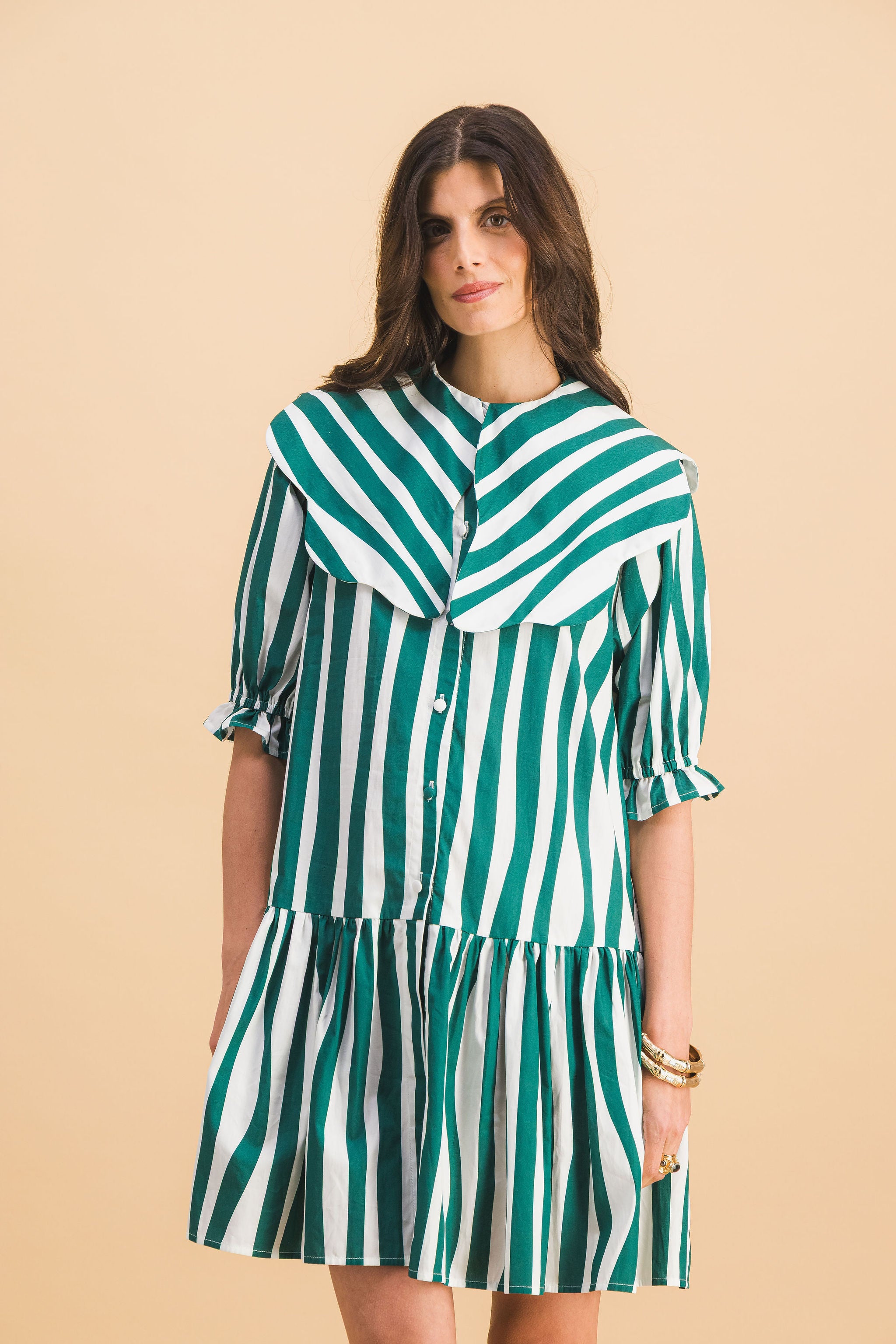 ROBE CHLOEBE GREEN LINES