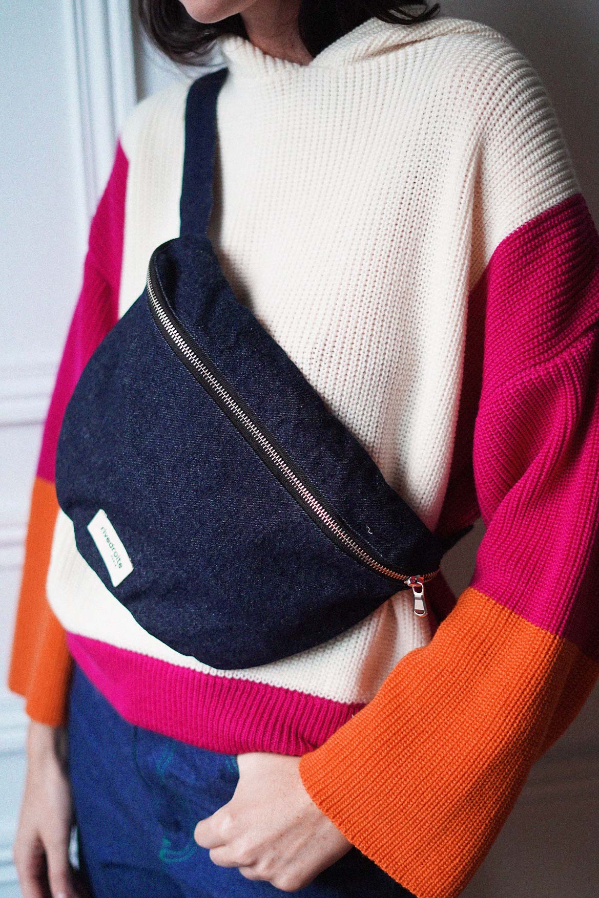 Banane Custine XL - denim brut upcyclé