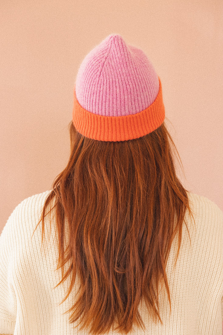 Bonnet Arthur rose et orange