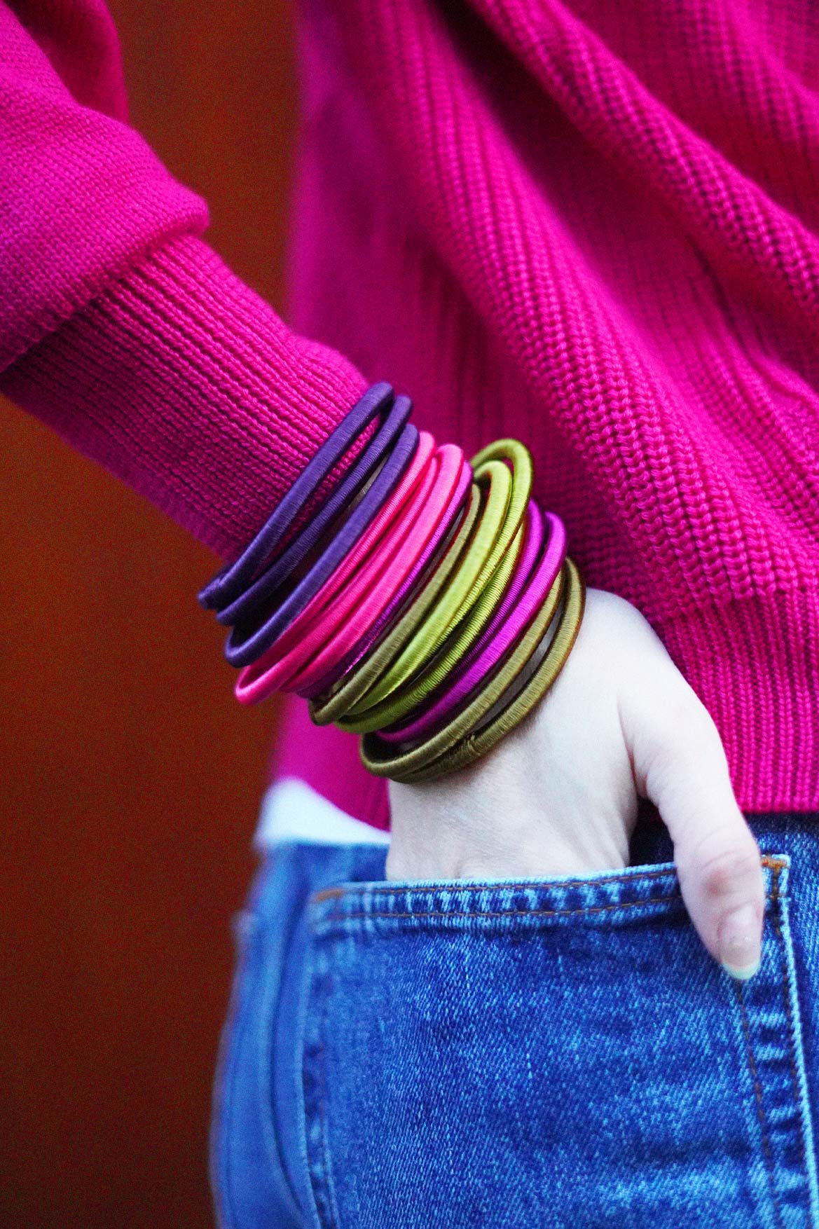 Jonc en fibre de soie végétale prune