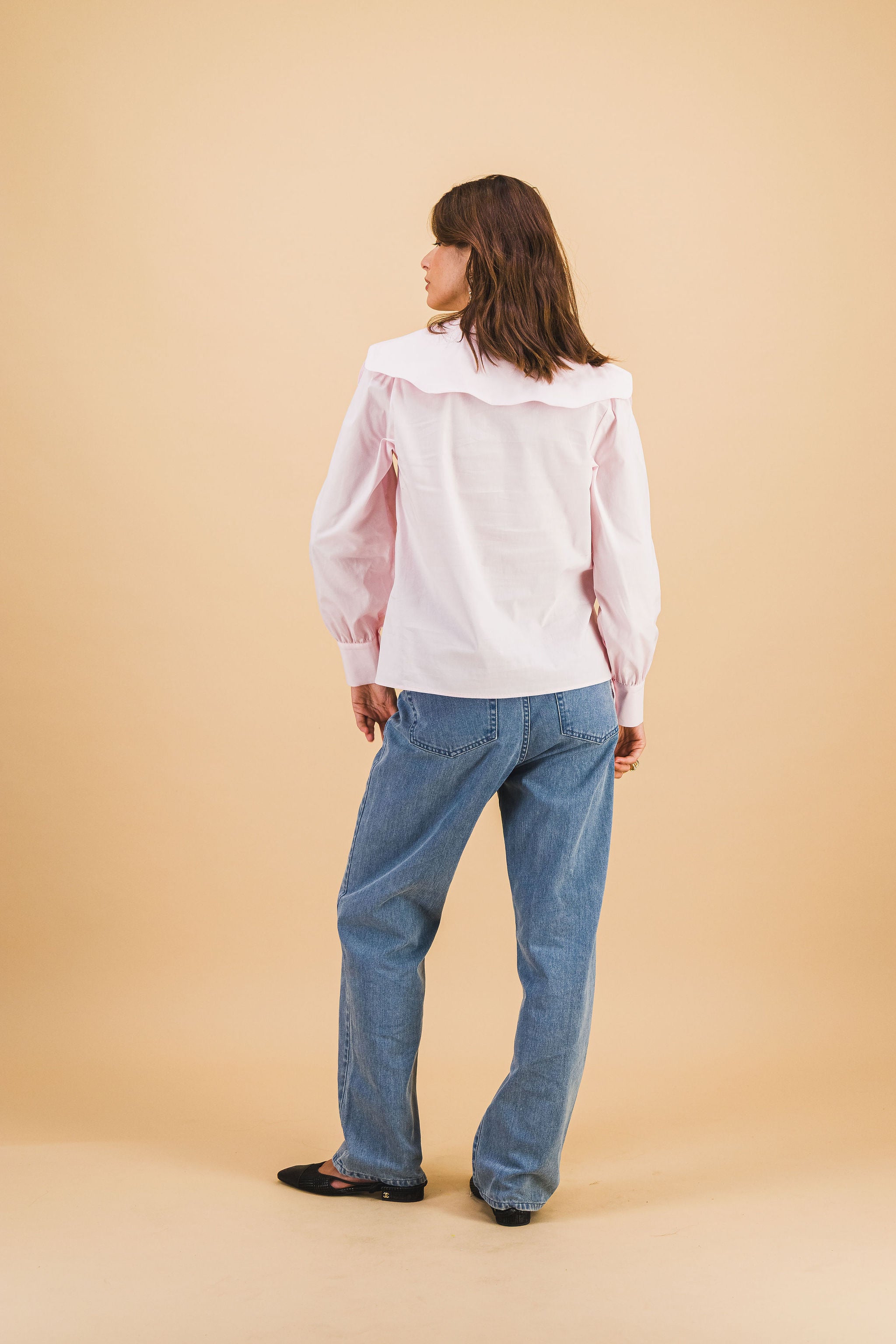 Chemise Col Rose Pâle