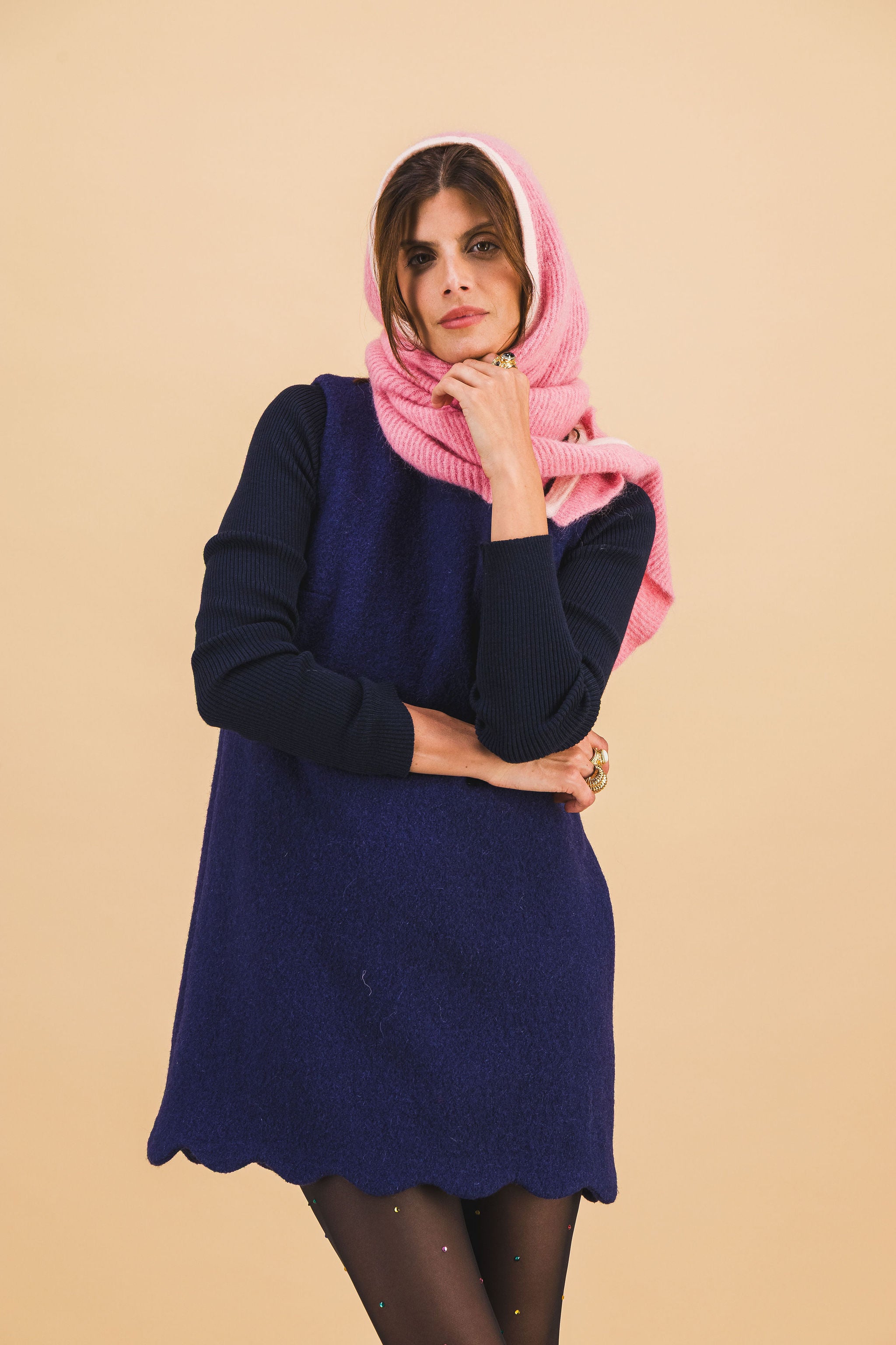 Robe Jane Wavy Bleu Marine