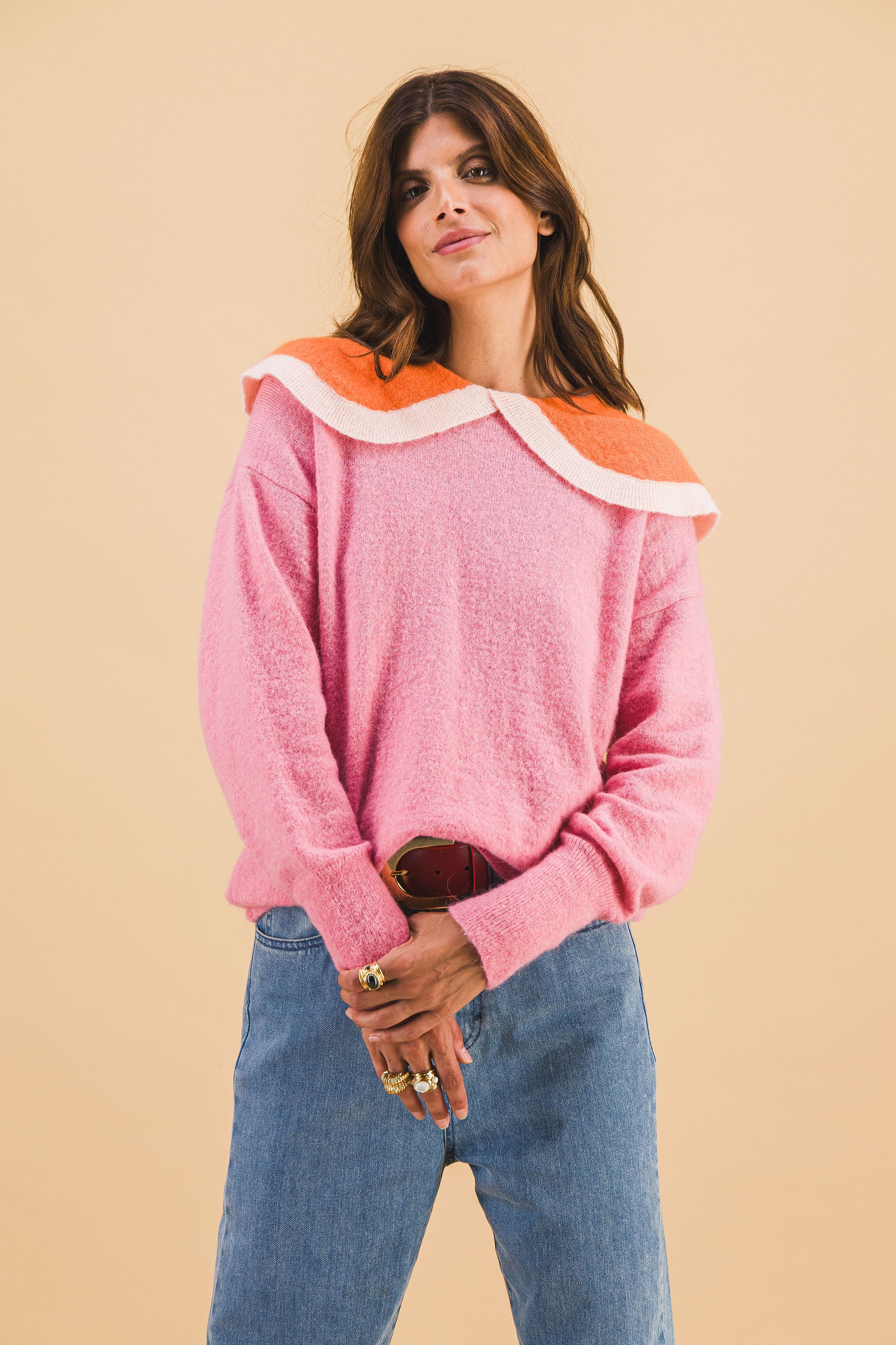 Orso Navy Pink Sweater