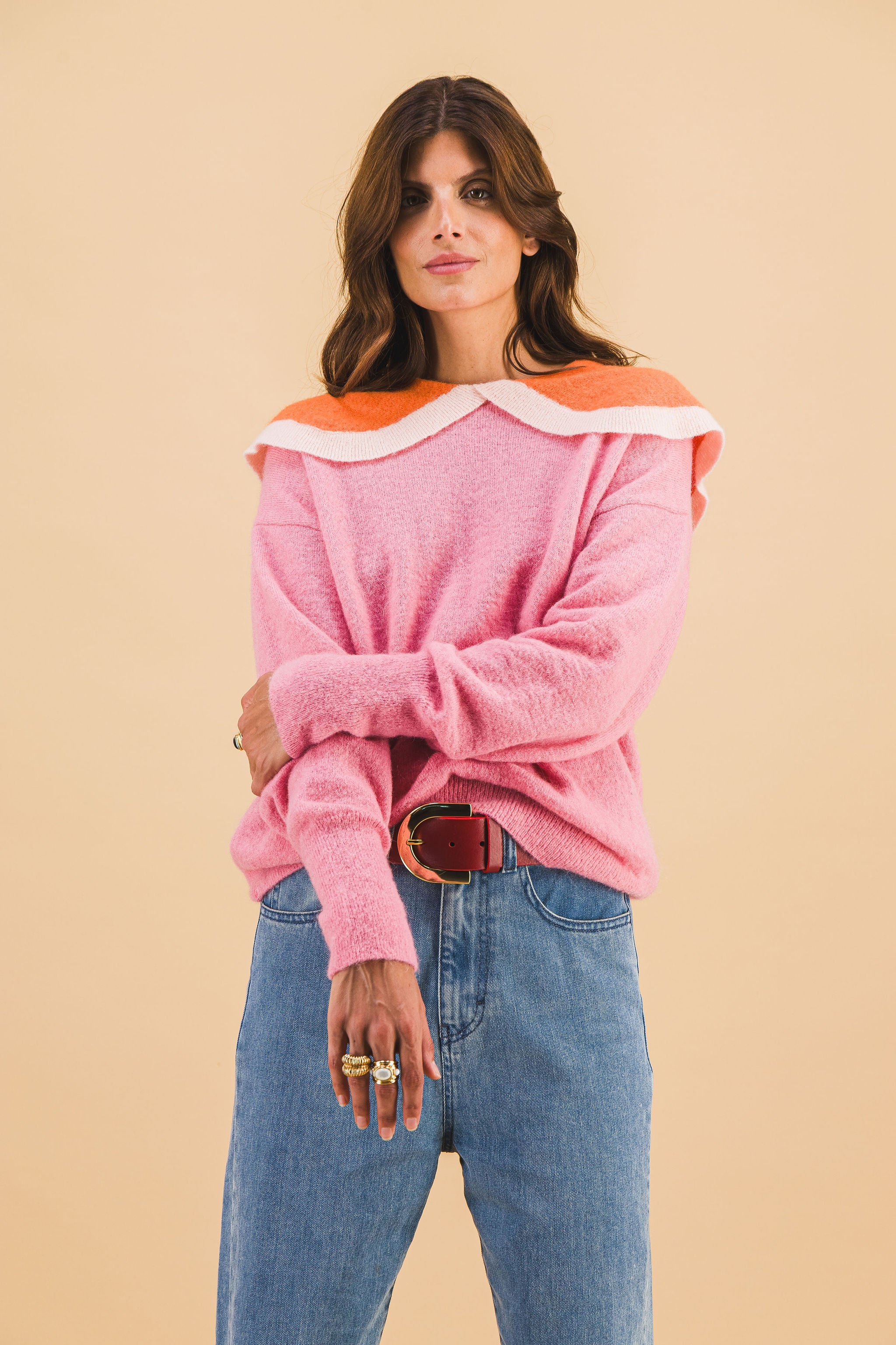 Orso Navy Pink Sweater