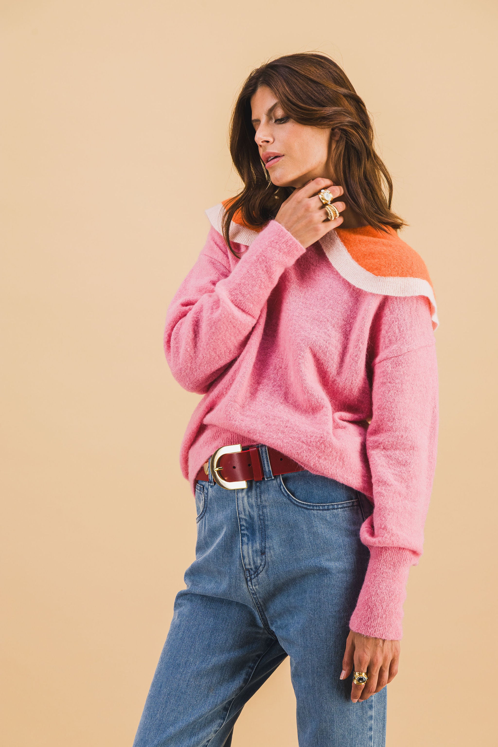 Orso Navy Pink Sweater