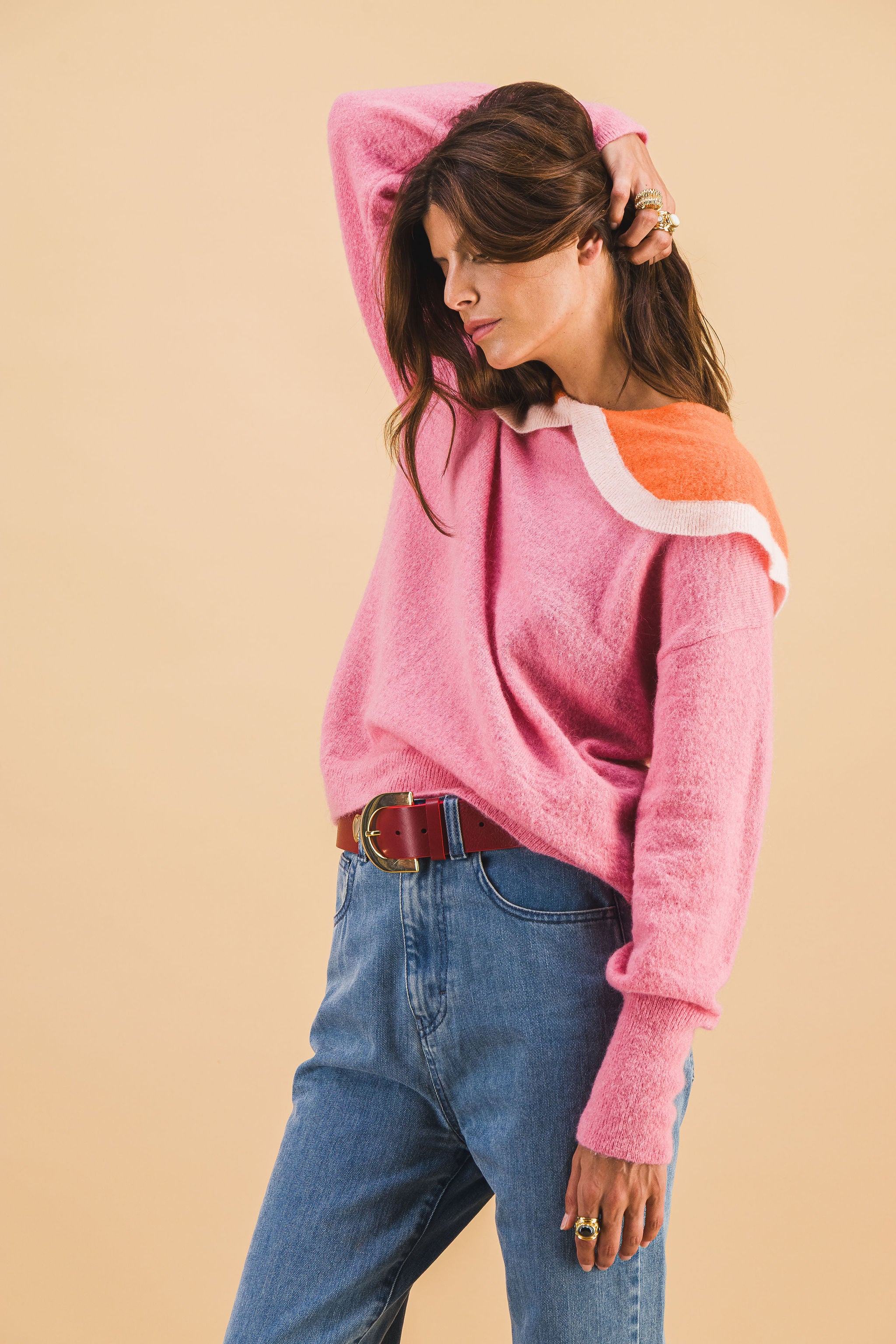 Orso Navy Pink Sweater