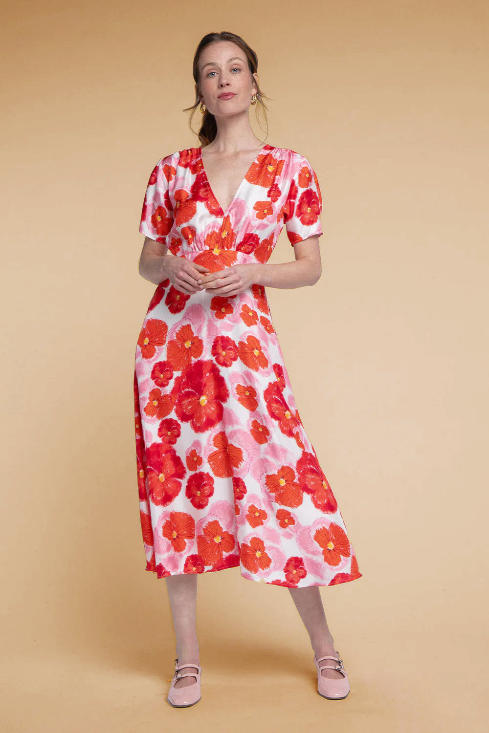 Anna Red Blossom Dress