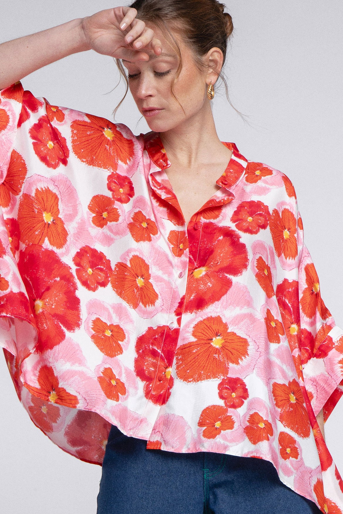 Maud Red Blossom Shirt