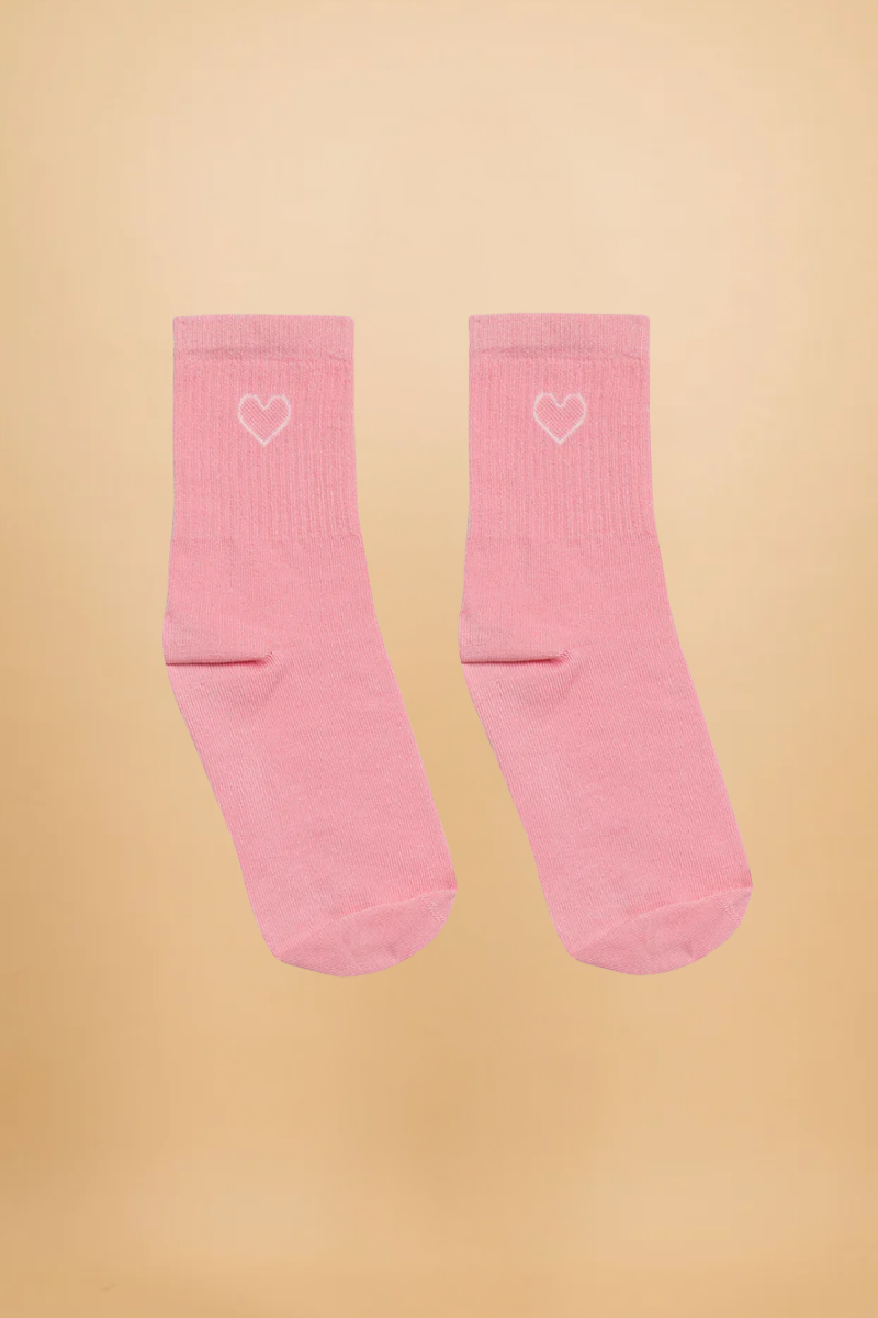Chaussettes Marcel rose coeur