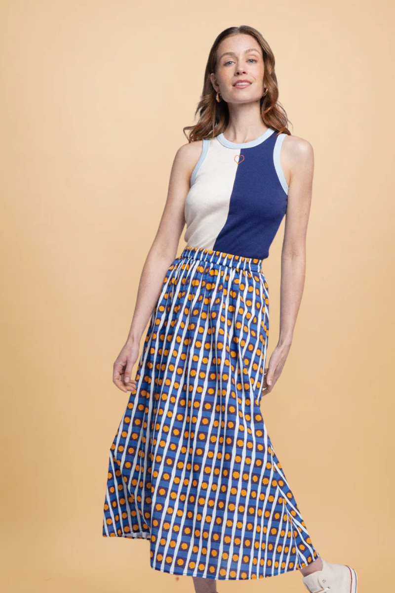 Top Abie Bi-color Bleu et Blanc