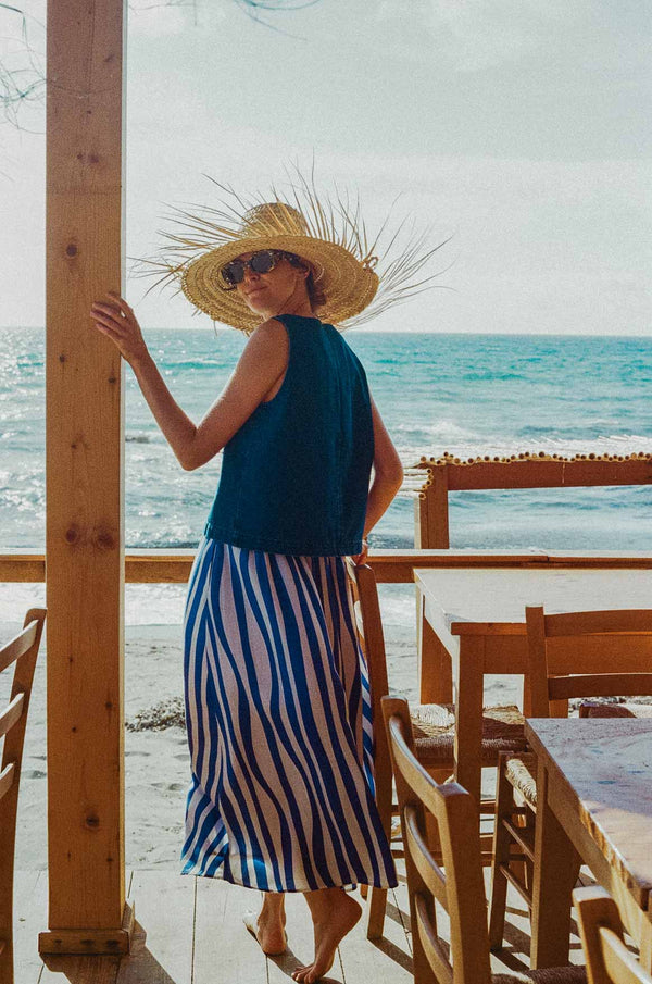 Jupe Cécile blue lines