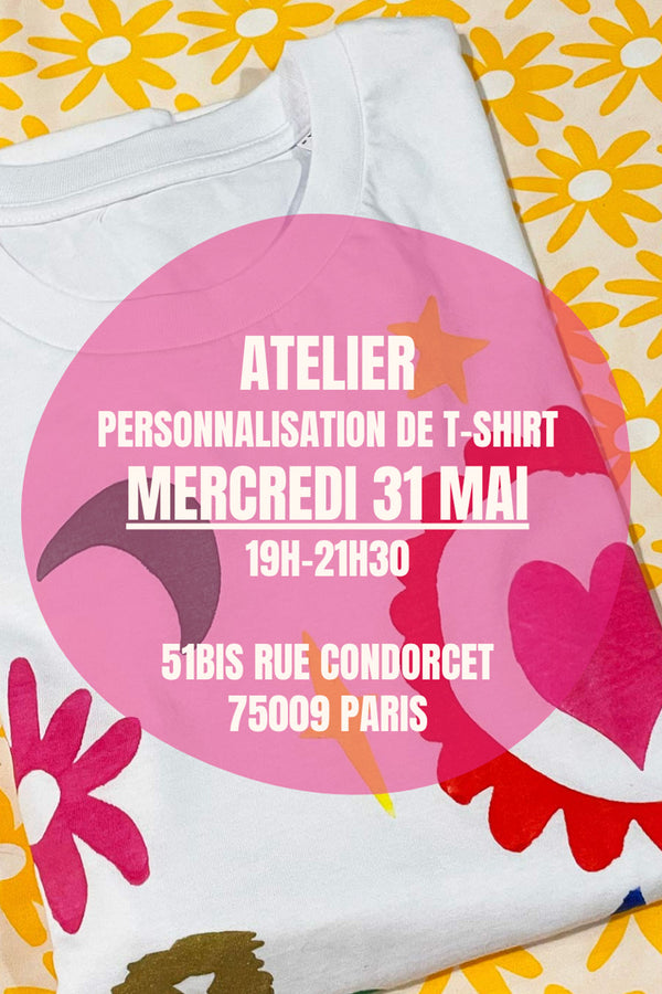 T-shirt customization workshop with Elise - May 31, 7 p.m. - 9:30 p.m.