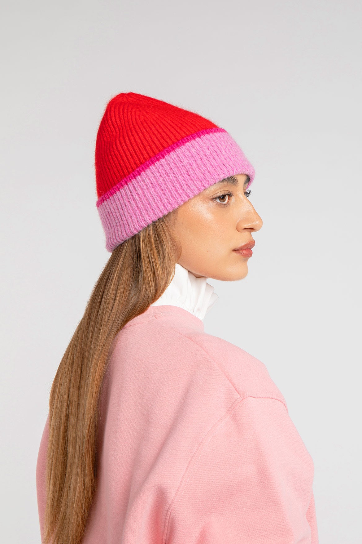 Helias Pink &amp; Red Beanie