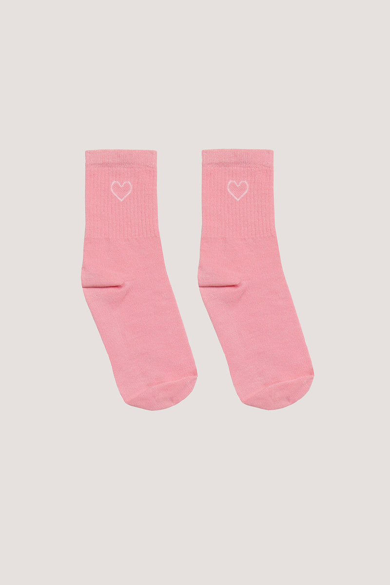 Chaussettes Marcel rose coeur