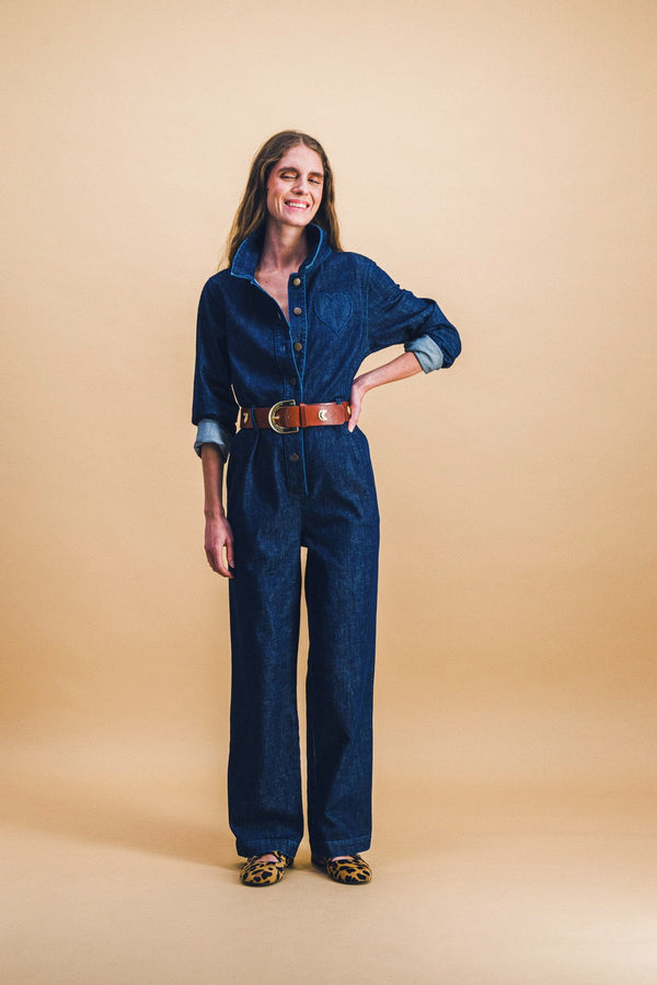 Laia raw denim jumpsuit