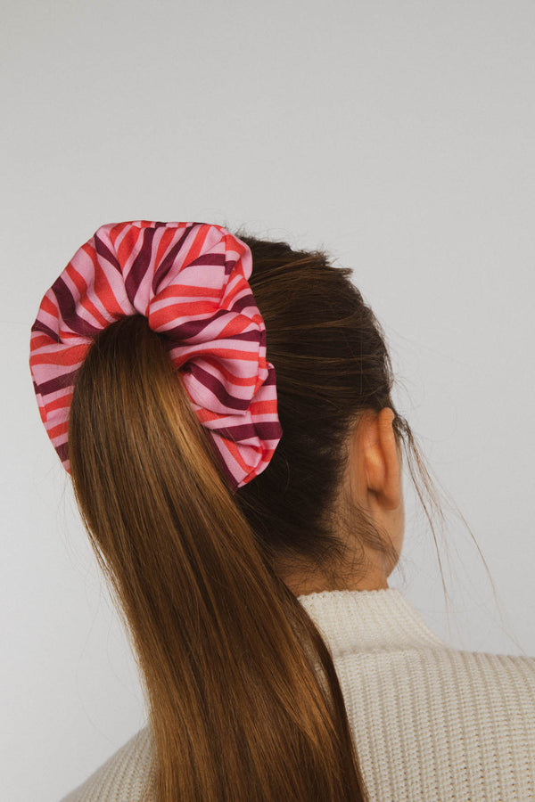 Elise Pink Stripes Scrunchie