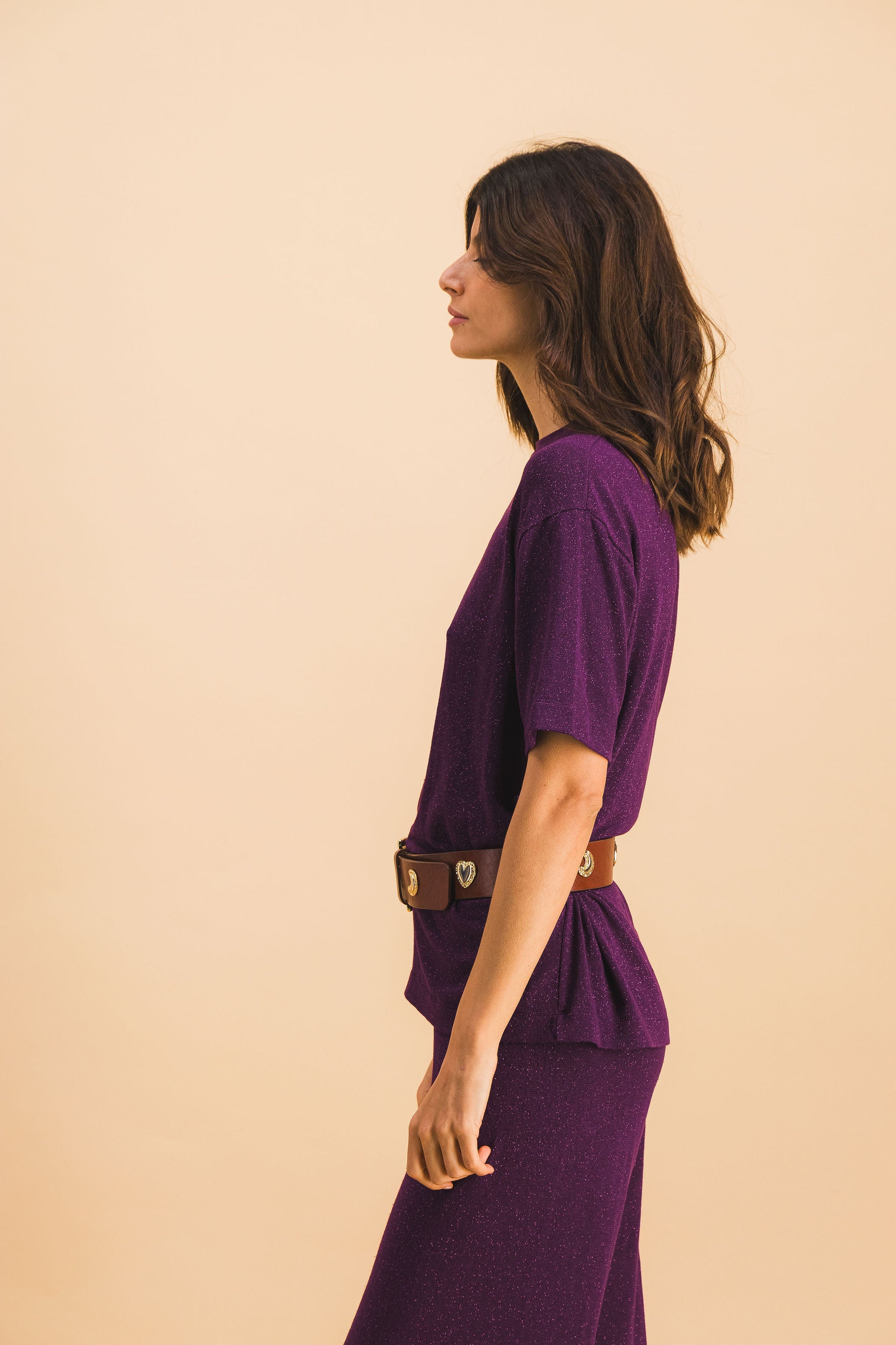 Alma Lurex Purple T-shirt