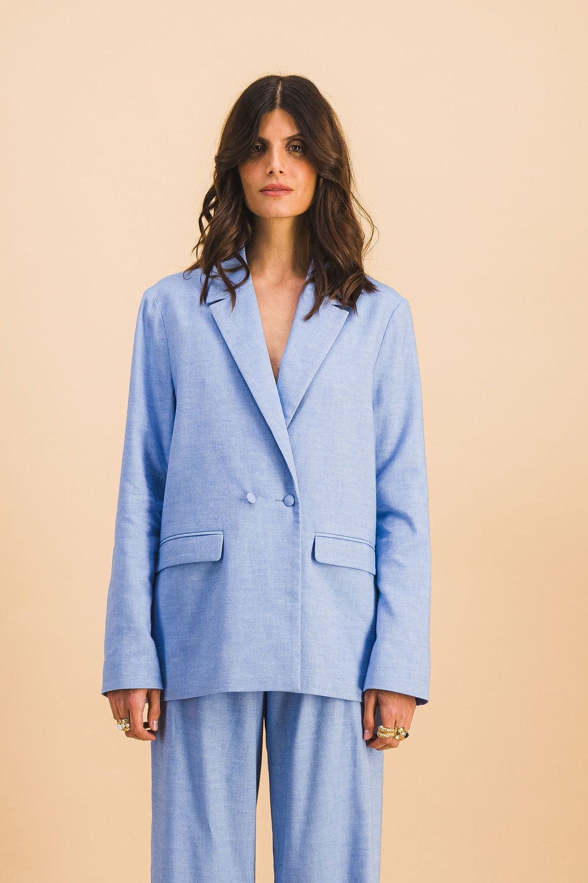 VESTE AMBRE BLEU CIEL