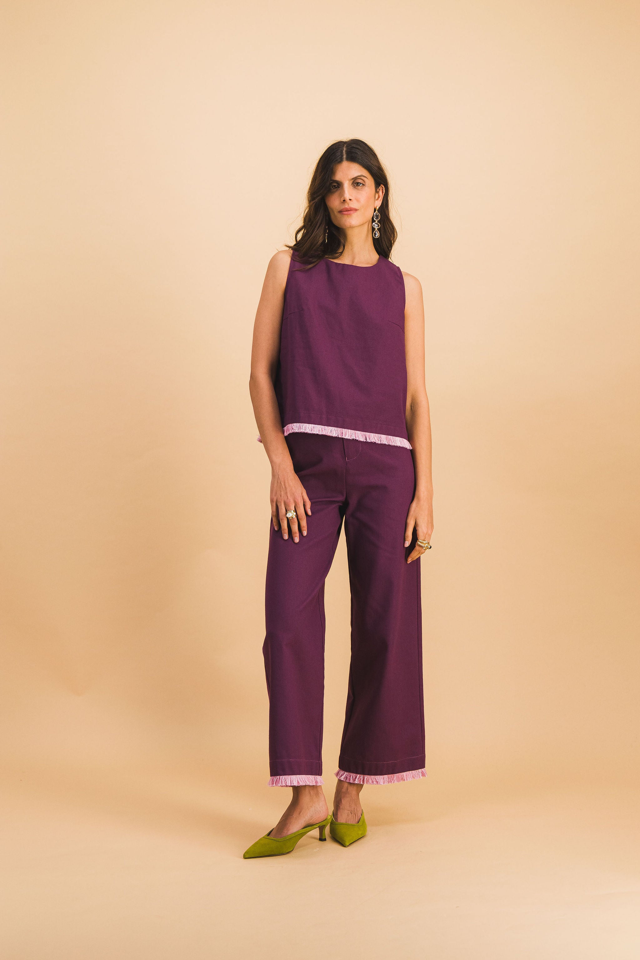 Ensemble Top Jacques & Pantalon Georgia Burgundi