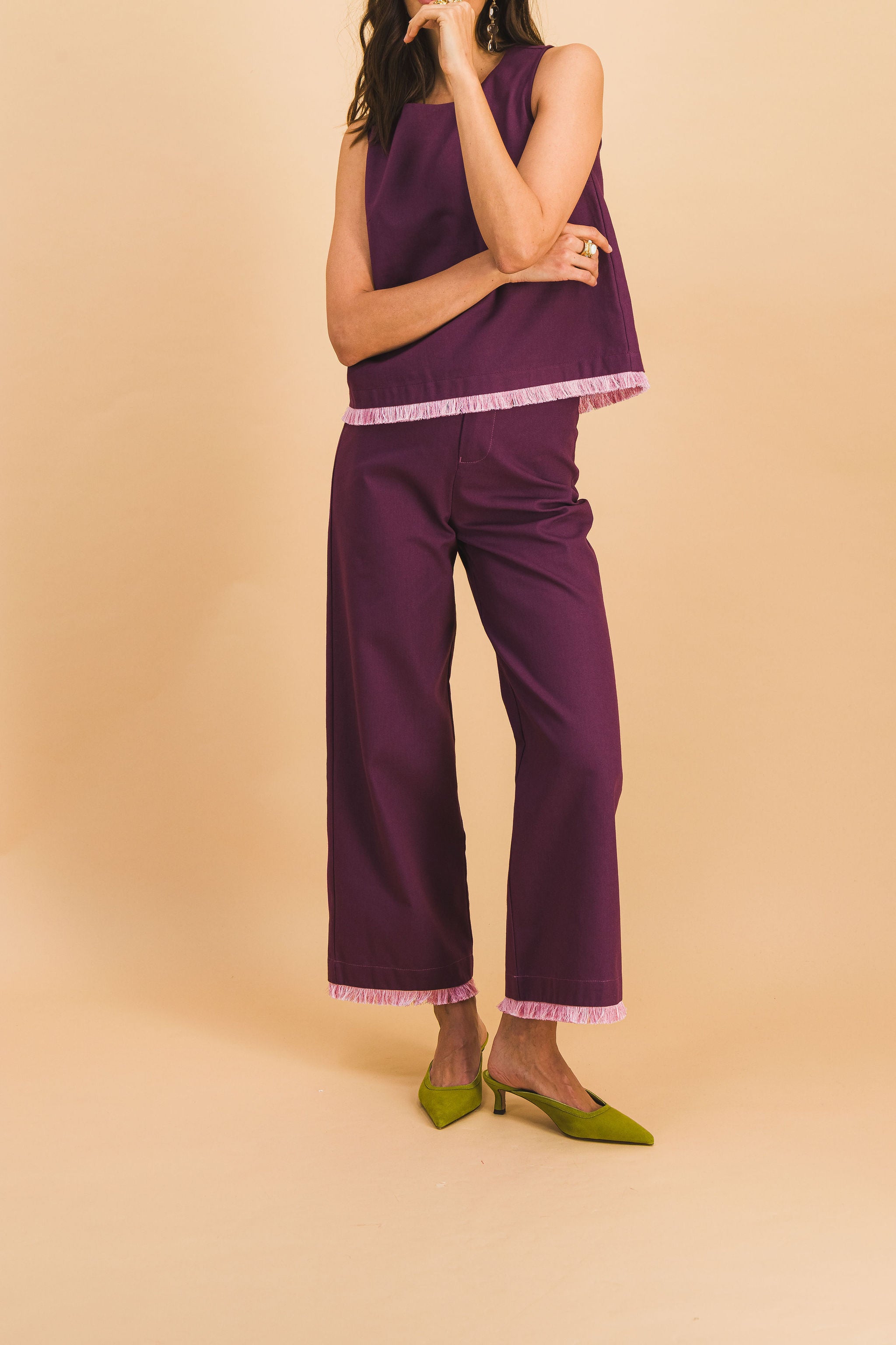 Ensemble Top Jacques & Pantalon Georgia Burgundi