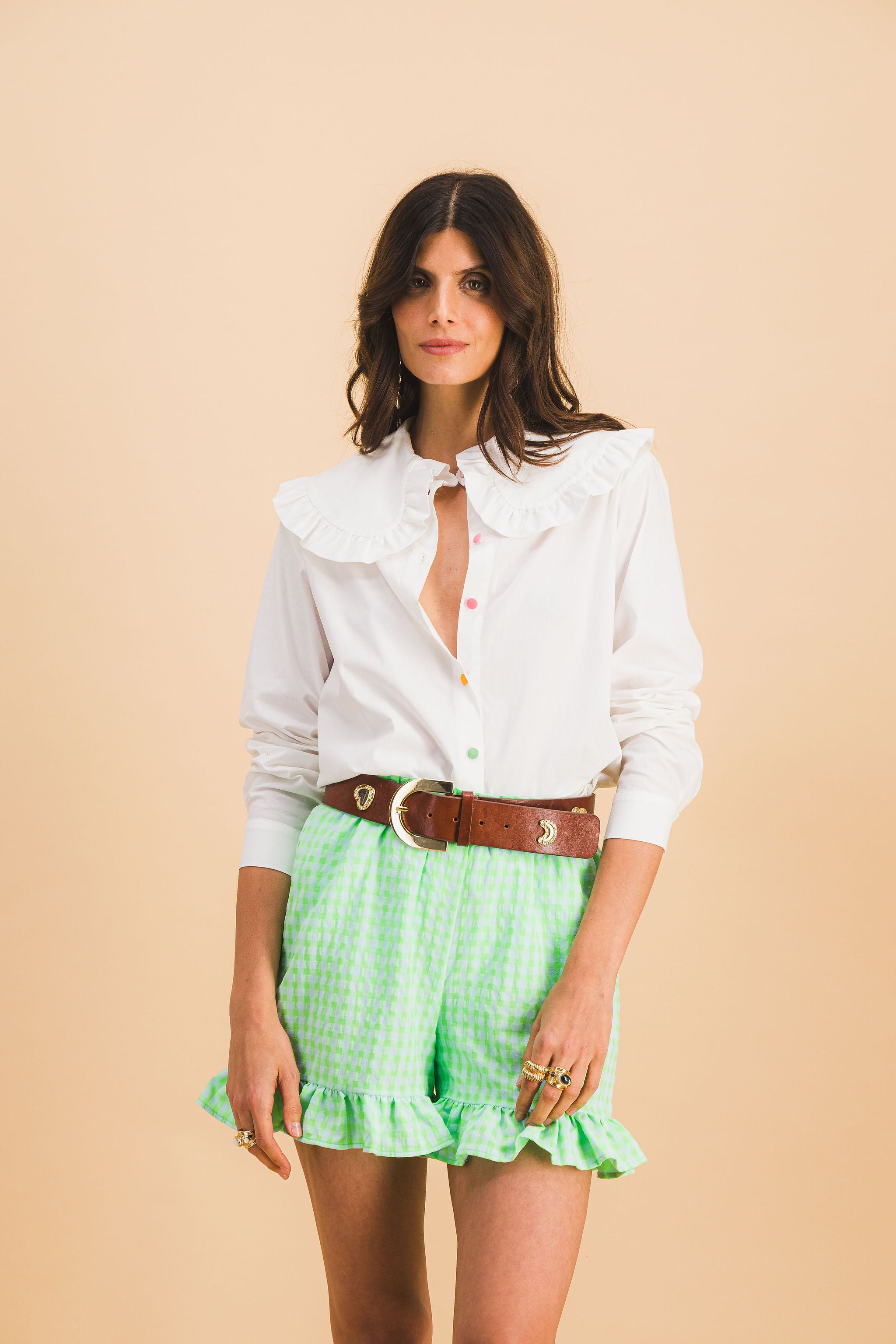 SHORT DARIO CARREAUX VERT