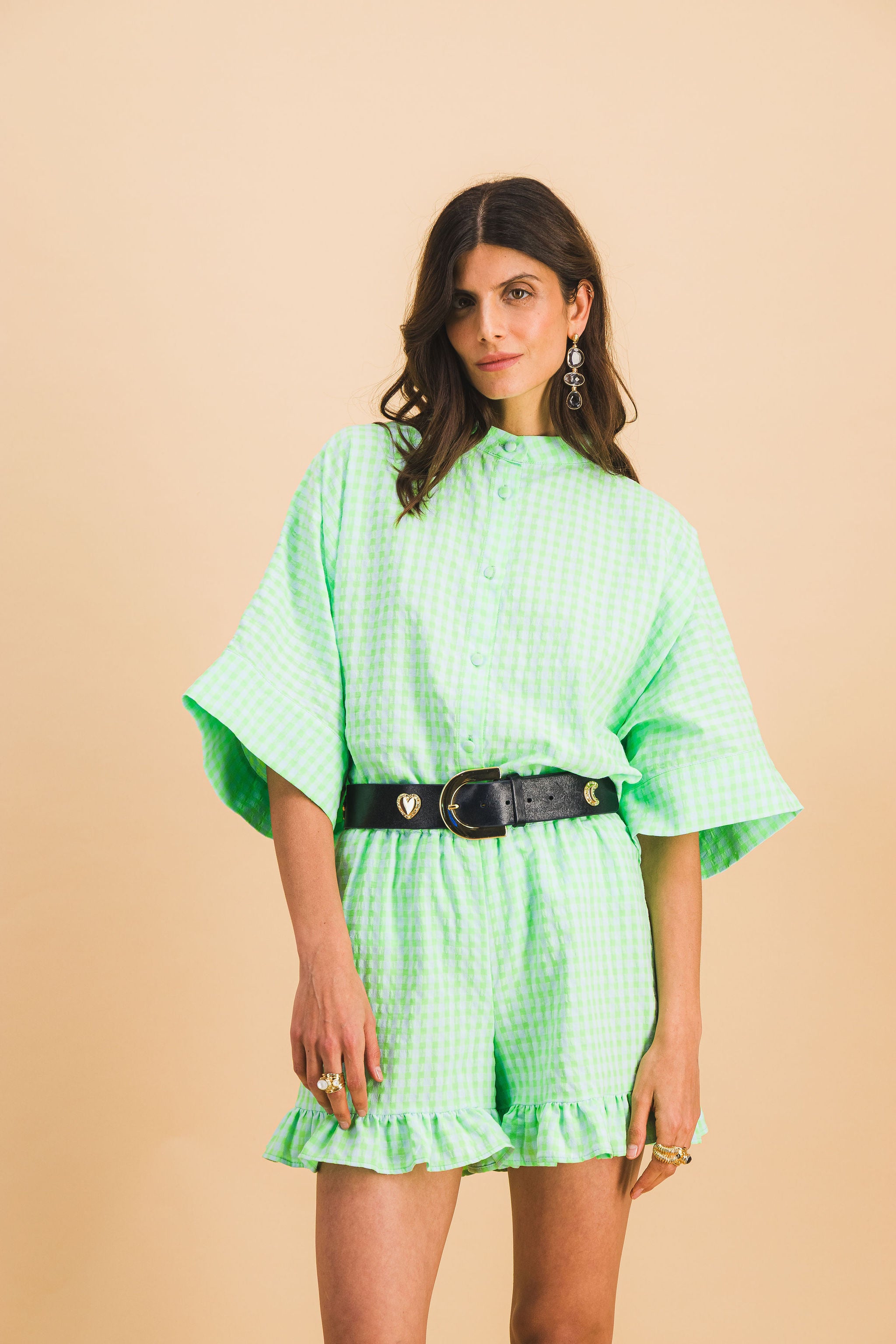 Ensemble Dario et Maud carreaux vert