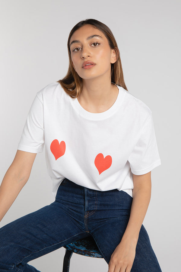 T-shirt Lolita cœurs rouges