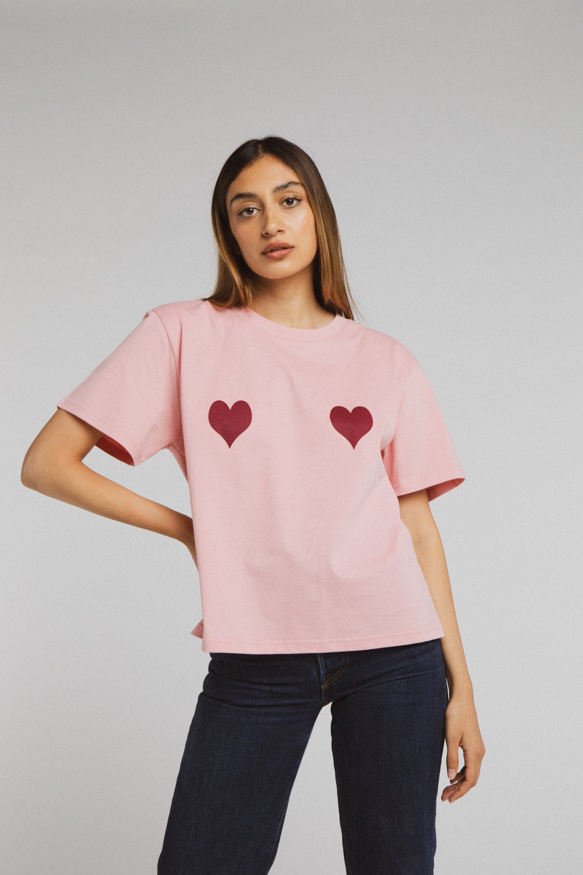 Ghada pink and red t-shirt