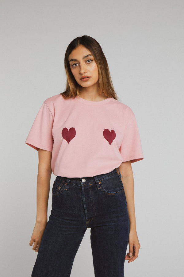 Ghada pink and red t-shirt