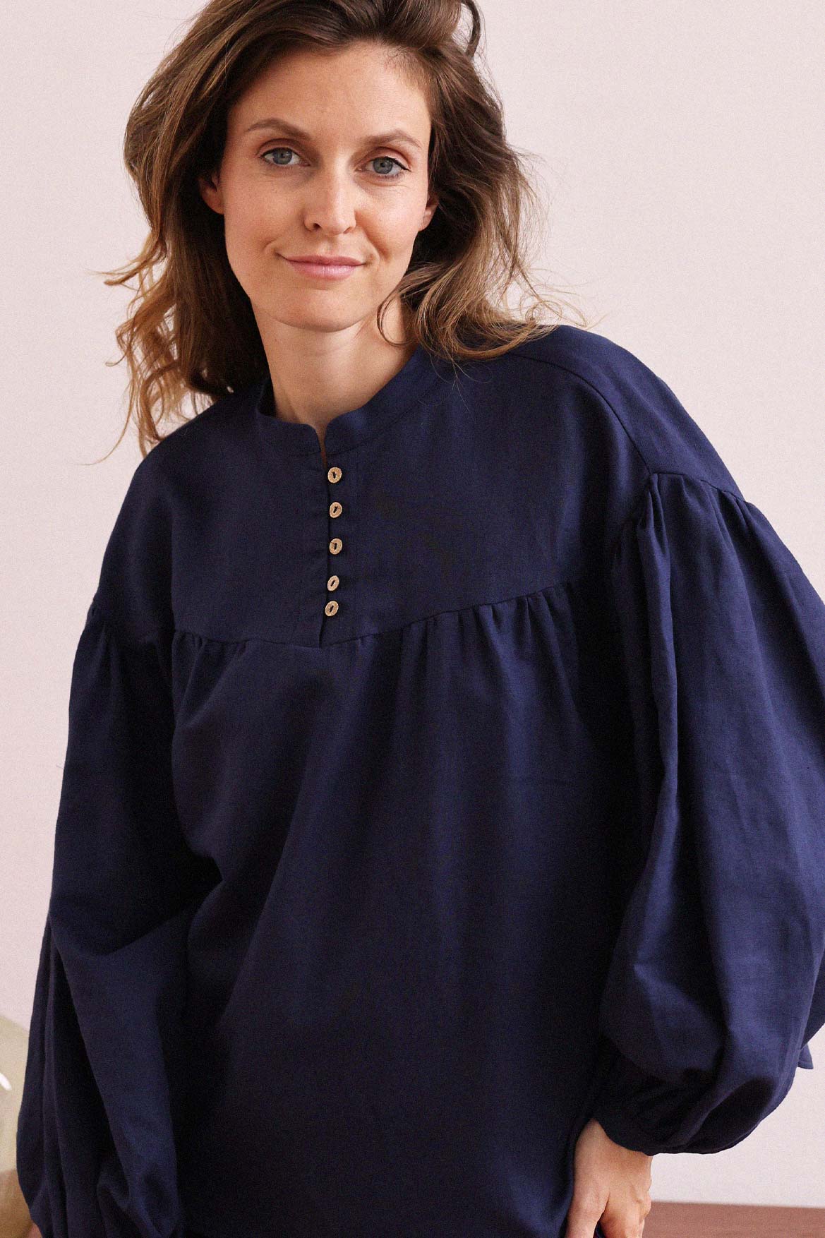 Alexandra navy blue blouse