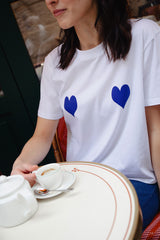 T-shirt Amira cœurs bleus