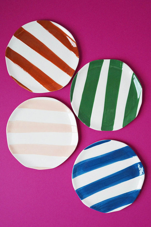 Set de 4 assiettes Oblique multicolores  - EXCLU BOUTIQUE