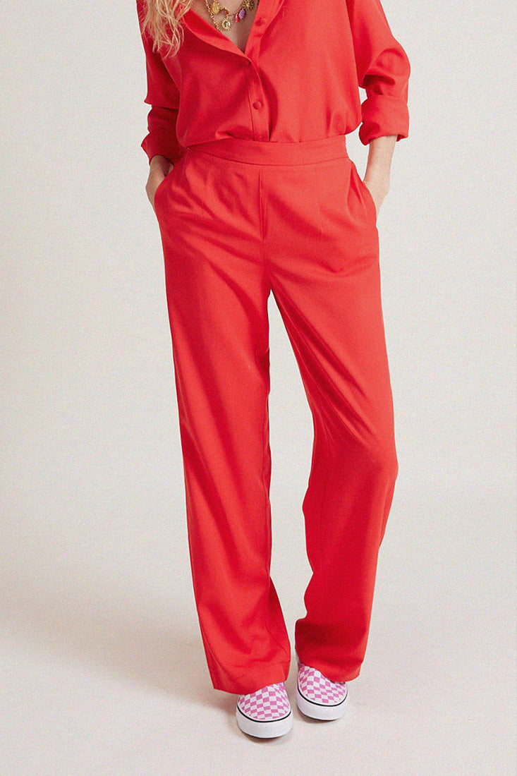 Pantalon Auguste coquelicot