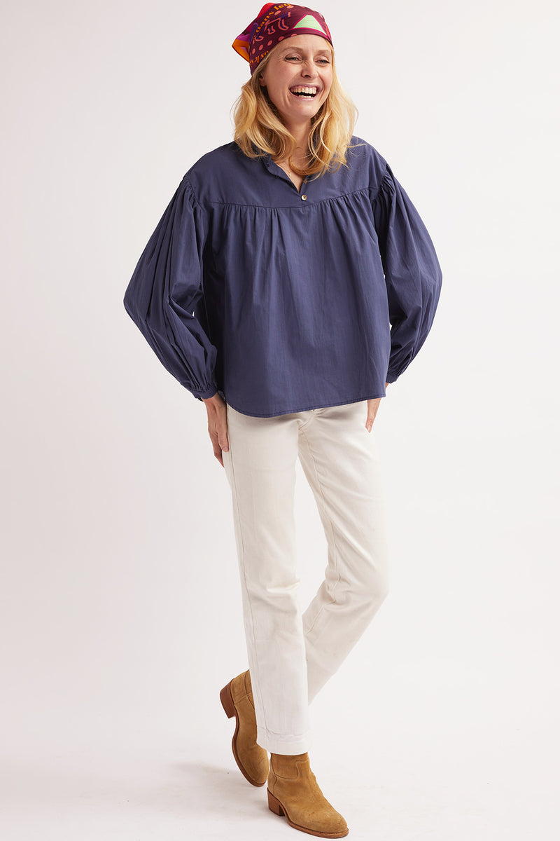 Alexandra navy blue blouse