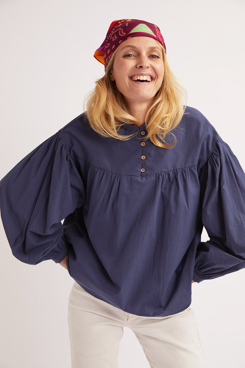Alexandra navy blue blouse