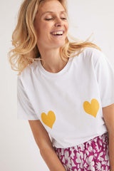 Le t-shirt à coeurs jaunes Mona