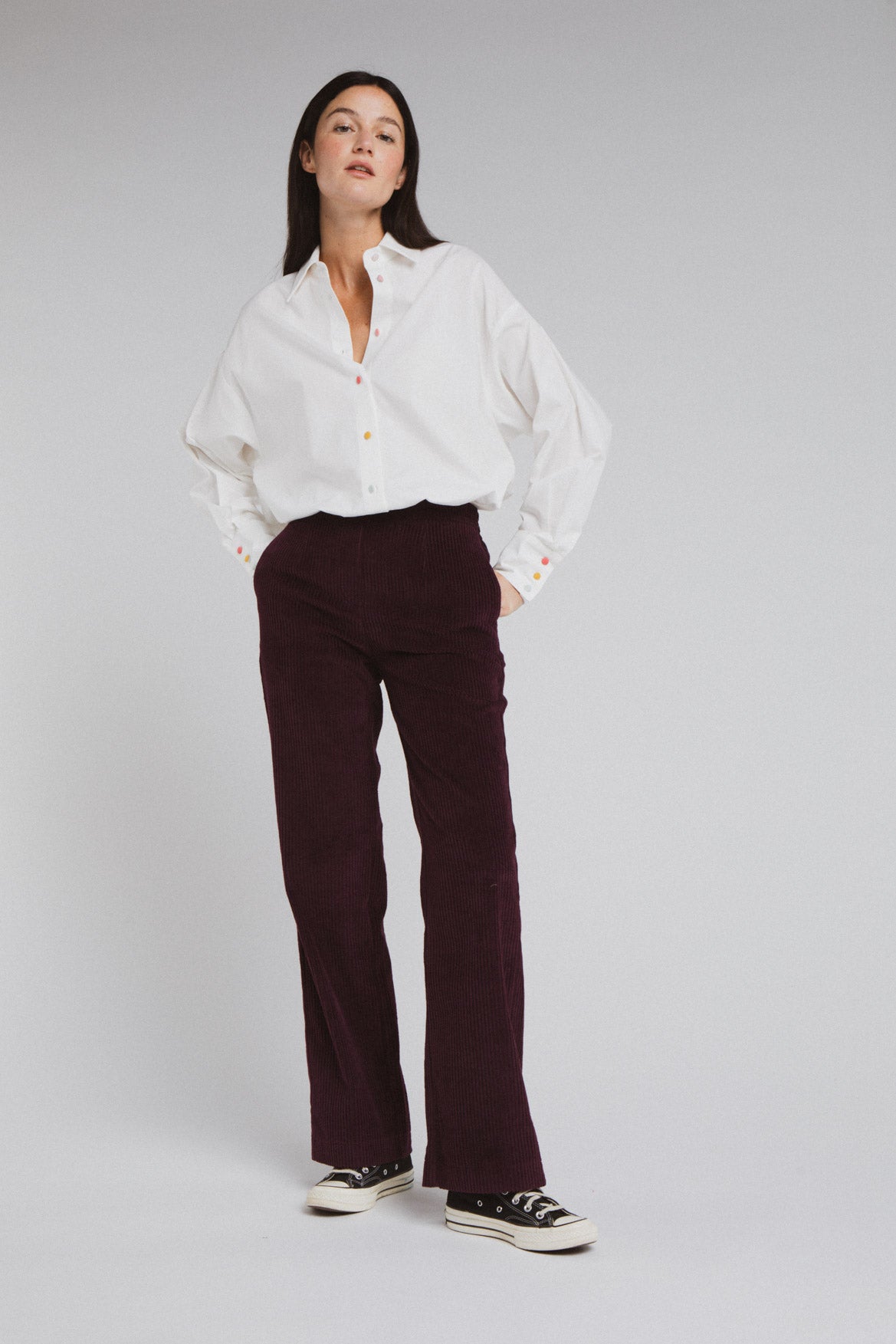 Pantalon Auguste prune