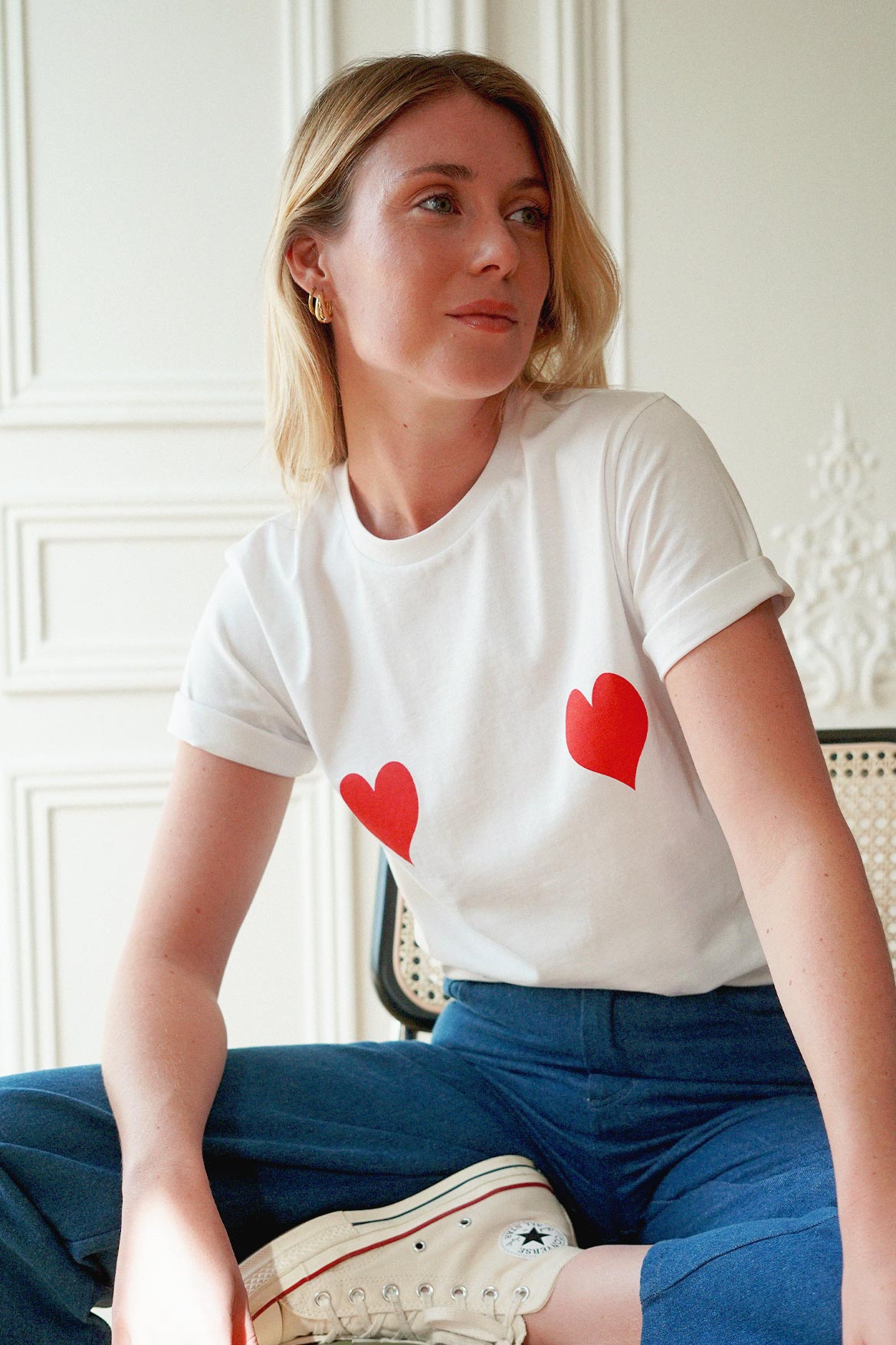 Le t-shirt à coeurs rouges Lolita
