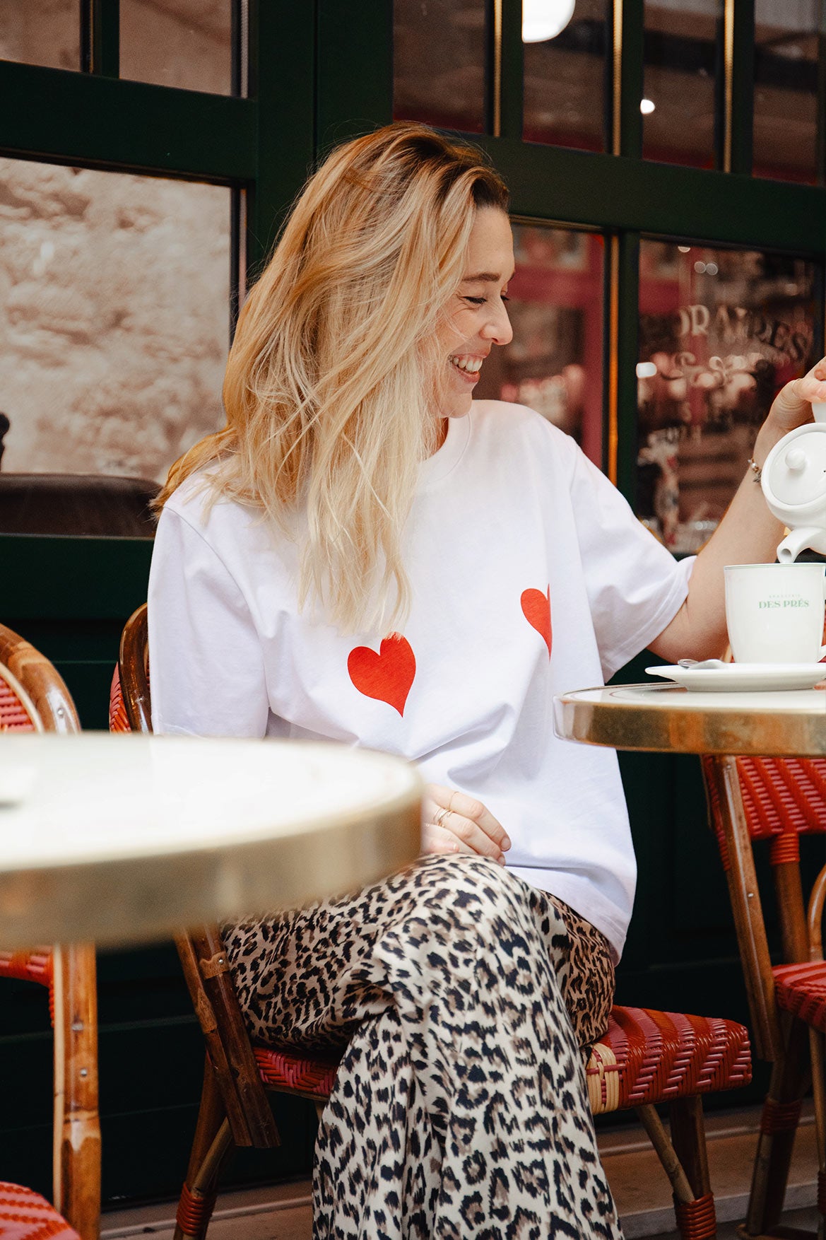 T-shirt Lolita cœurs rouges