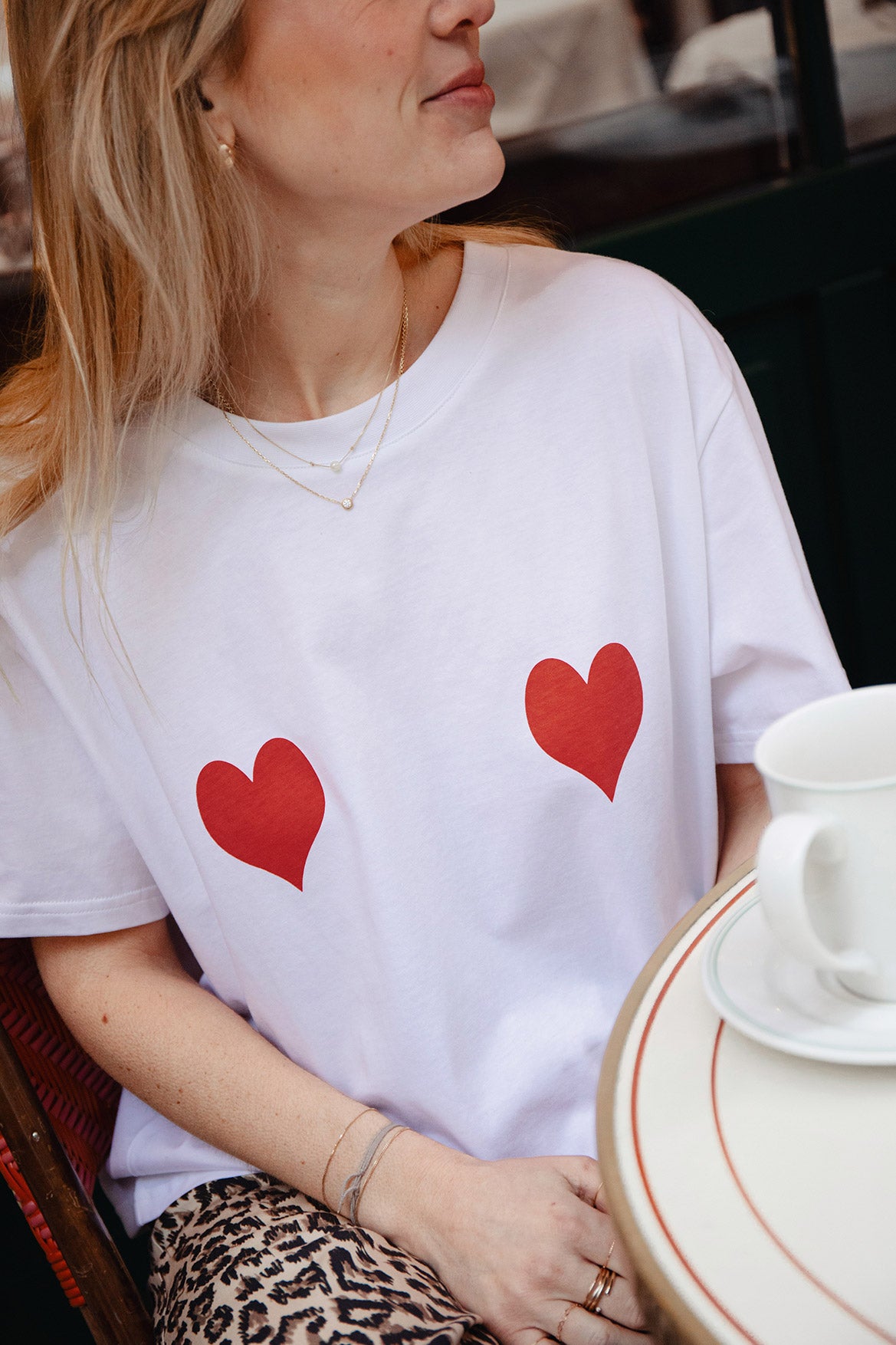 T-shirt Lolita cœurs rouges