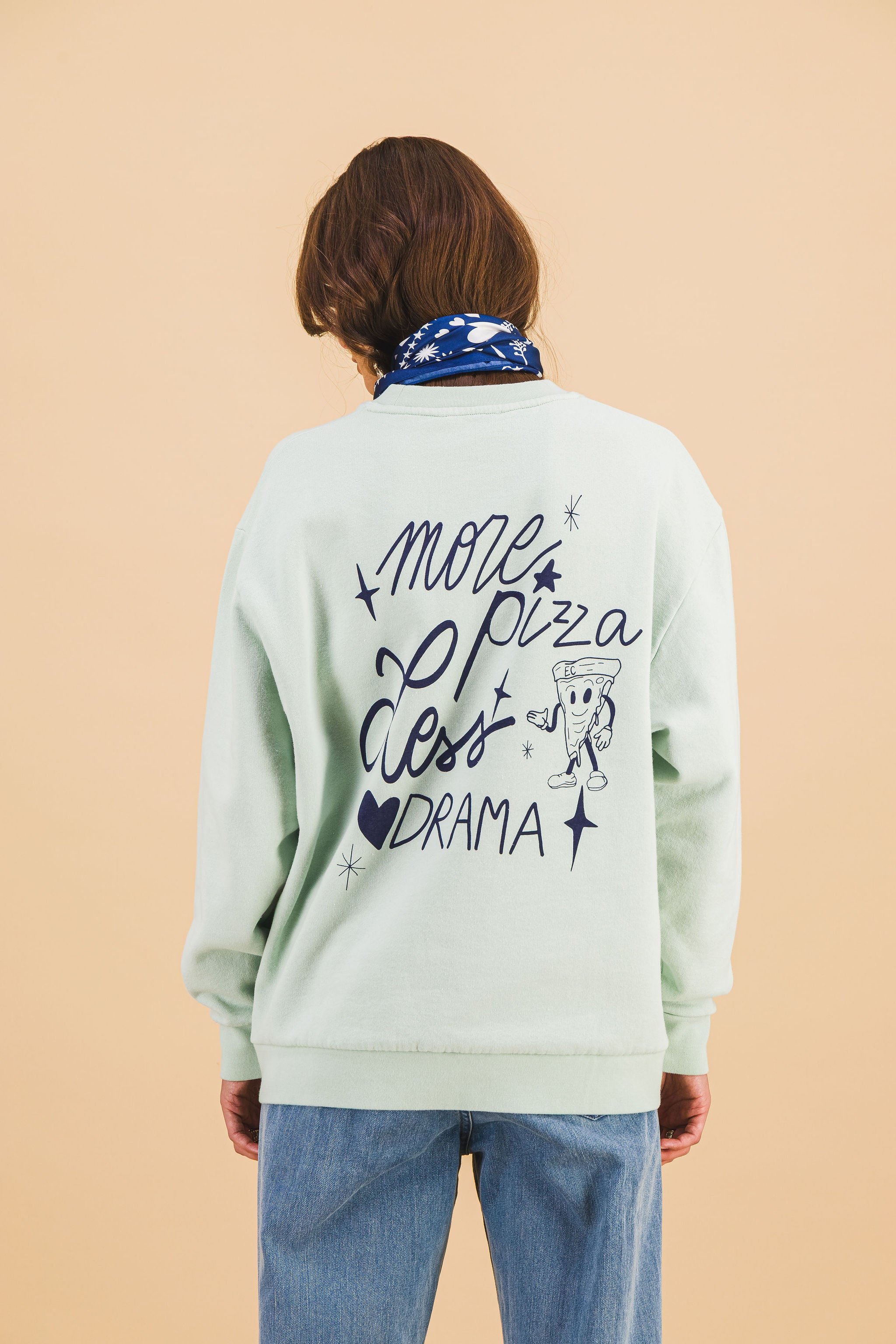 SWEATSHIRT MORE PIZZA CELADON