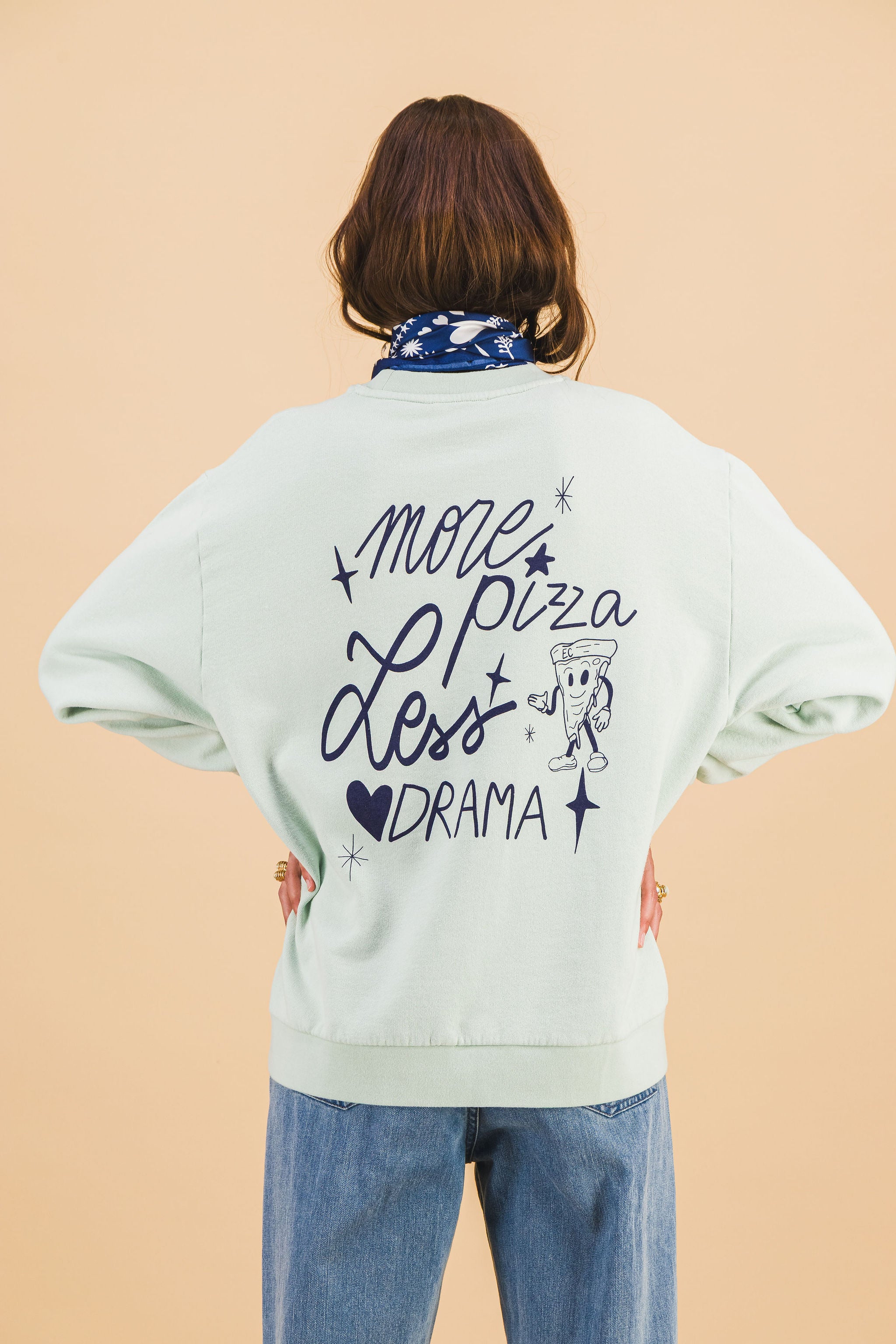 SWEATSHIRT MORE PIZZA CELADON