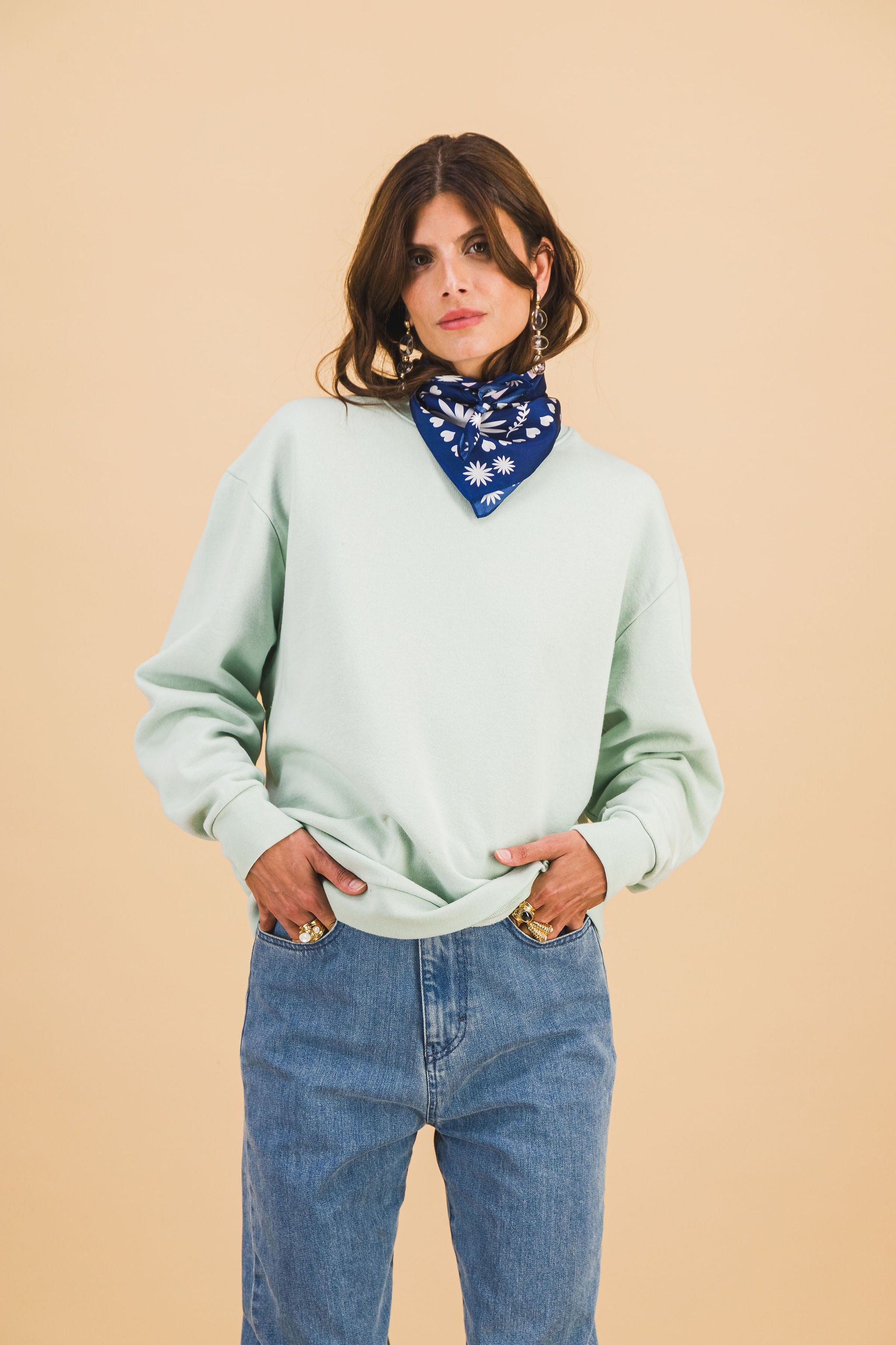 SWEATSHIRT MORE PIZZA CELADON