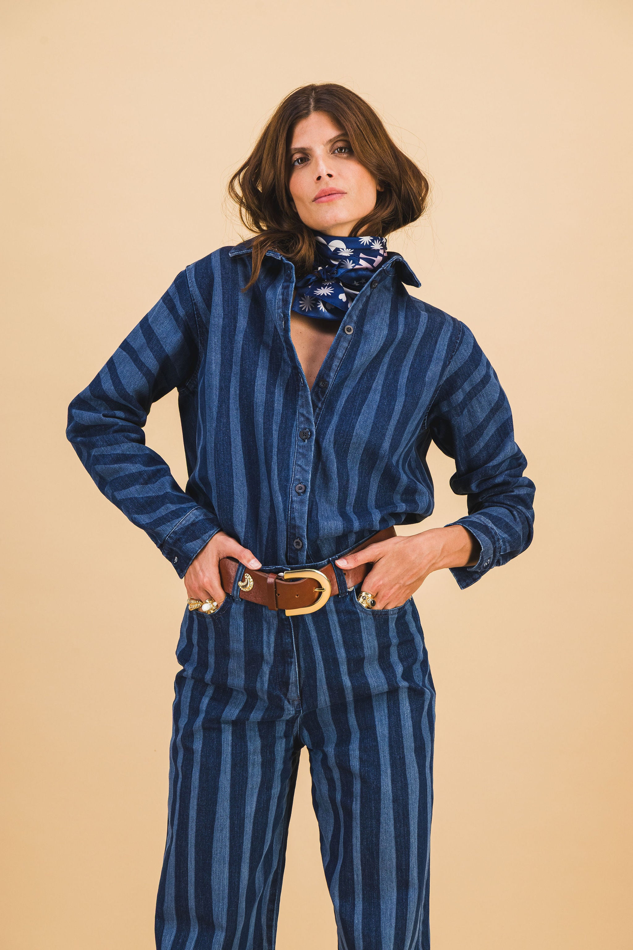 CHEMISE LEONIE NAVY LINES